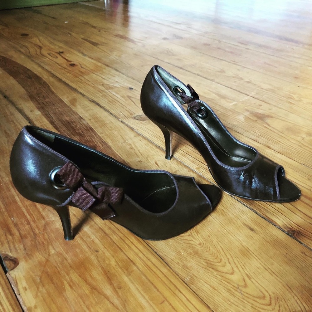 Antonio Melani Peep Toe Heels Brown